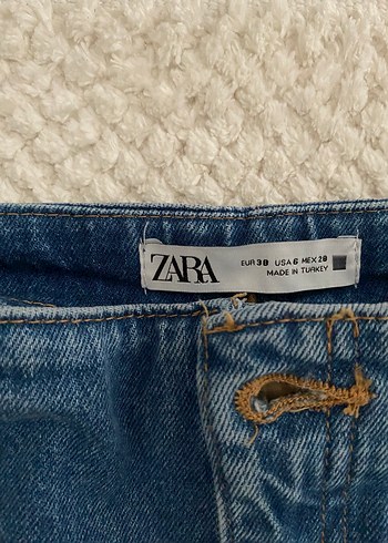 Zara Kadın Mavi Midi Kot Pantolon