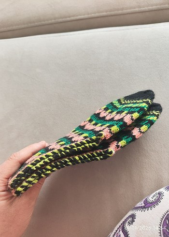 çeyizlik yün 5 şiş patik çetik - Görsel 4