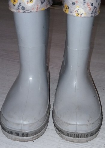 33 Beden Erkek Çocuk Gri Baskılı Lastik Çizme