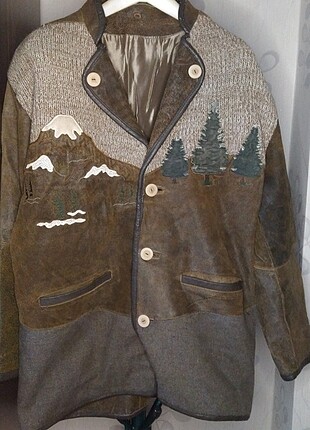 Oversize Deri Vintage Ceket