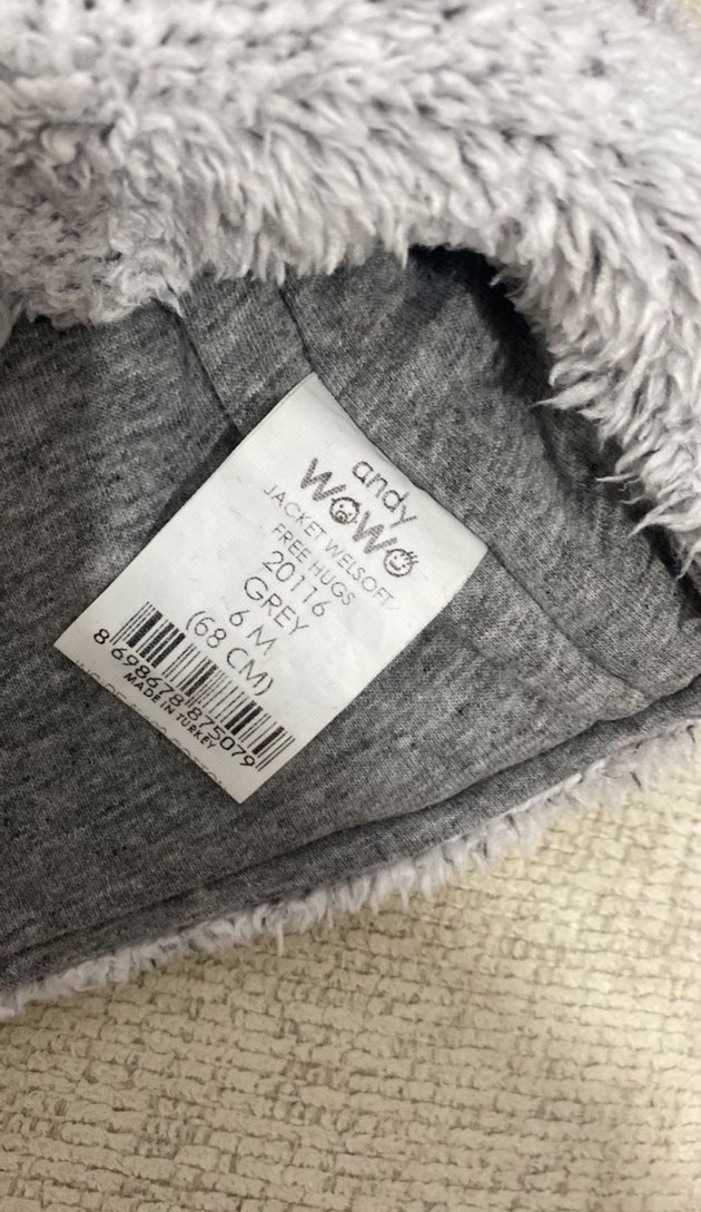 Kapüşonlu Gri Bebek Kürklü Mont - Görsel 3