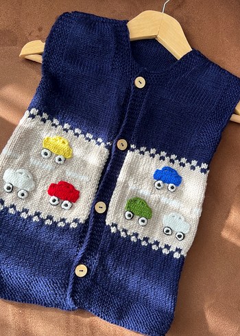 Arabalı Bebek yeleği - Görsel 2