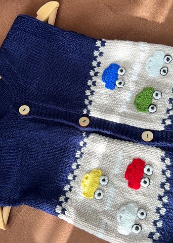 Arabalı Bebek yeleği - Görsel 4