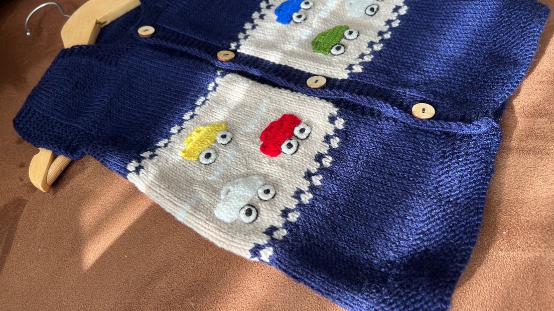 Arabalı Bebek yeleği - Görsel 3