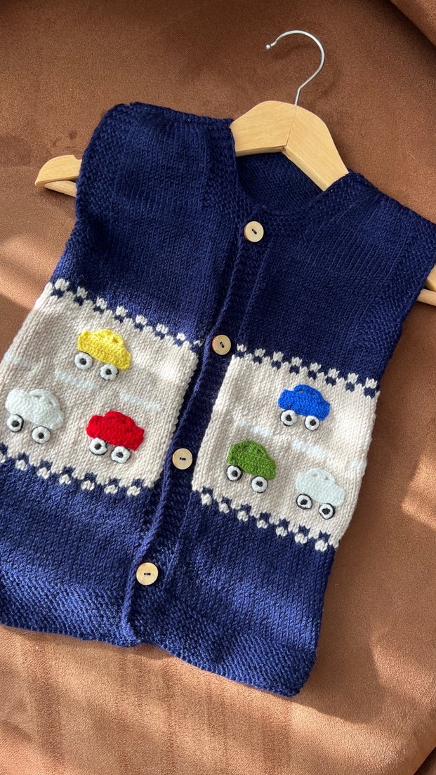 Arabalı Bebek yeleği - Görsel 2