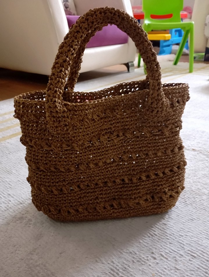 hasır Örgü El Çantası - Görsel 2