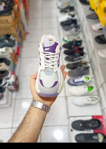 Mor Bağcıklı Spor Stiletto Topuklu Kadın Spor Ayakkabı - Görsel 4