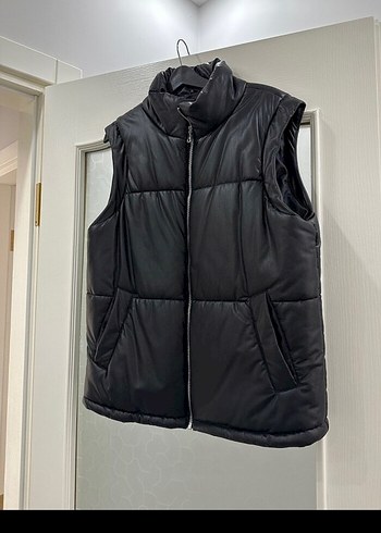 Siyah Deri Fermuarlı Kadın Yelek - Görsel 2