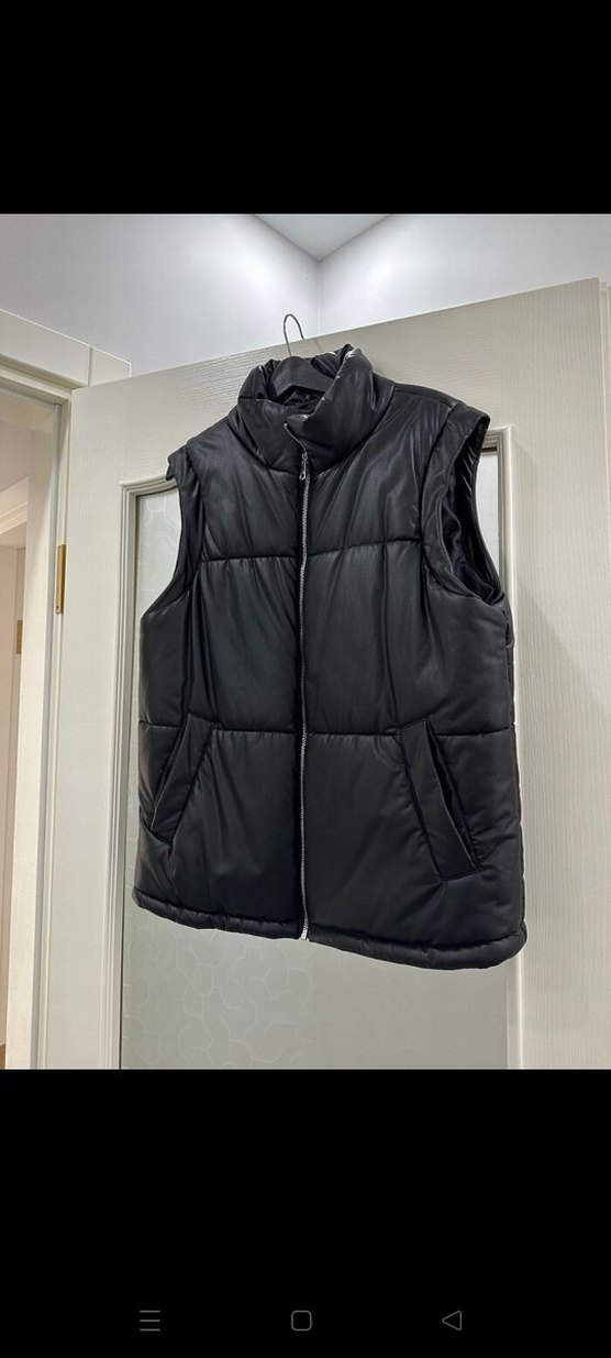 Siyah Deri Fermuarlı Kadın Yelek - Görsel 2