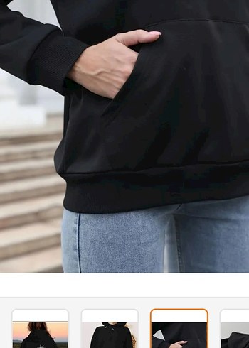 Siyah Baskılı Kadın Sweatshirt - Görsel 3