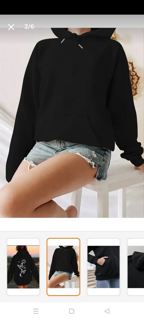 Siyah Baskılı Kadın Sweatshirt - Görsel 2