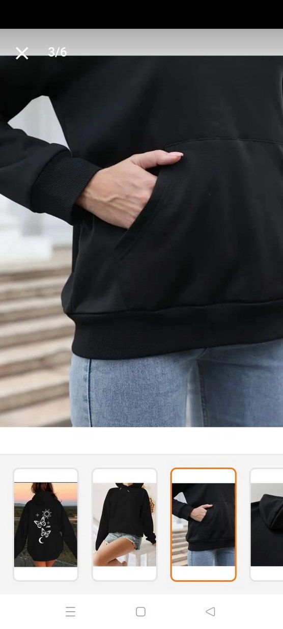 Siyah Baskılı Kadın Sweatshirt - Görsel 3