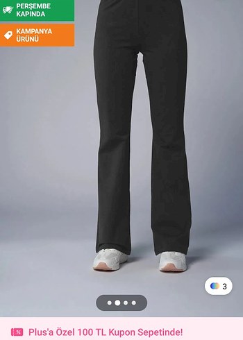 Siyah Kadın Dar Kesim İspanyol Paça Eşofman tayt - Görsel 2