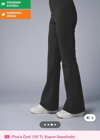 Siyah Kadın Dar Kesim İspanyol Paça Eşofman tayt - Görsel 3