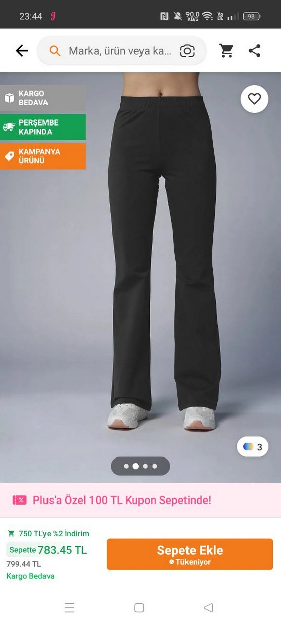 Siyah Kadın Dar Kesim İspanyol Paça Eşofman tayt - Görsel 2