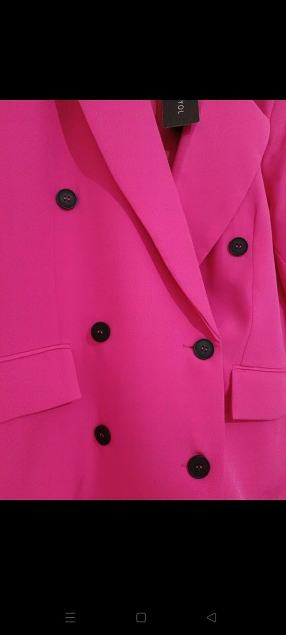 Düğmeli Pembe Kadın Blazer Ceket - Görsel 5