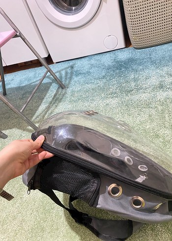 Siyah Taşınabilir Kedi Taşıma Kabı - Görsel 5