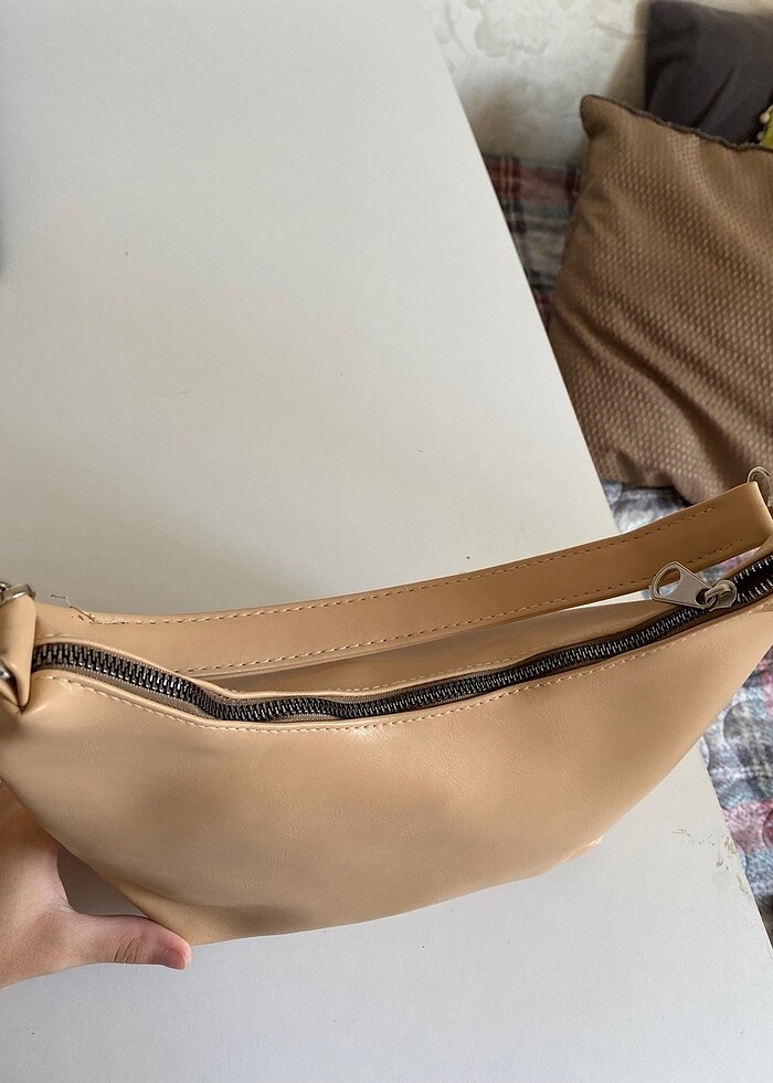 Nude ten rengi omuz çantası - Görsel 2