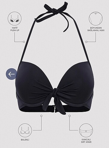 38 Beden siyah Renk Penti Bikini Üstü
