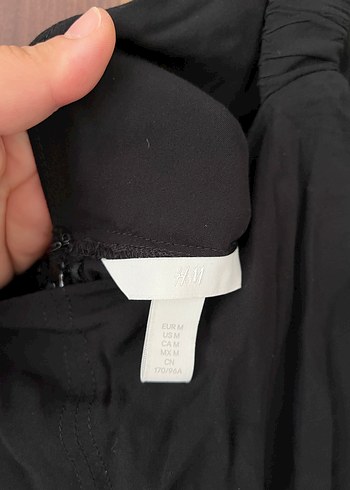 m Beden Siyah Keten Uzun Kadın Tulum