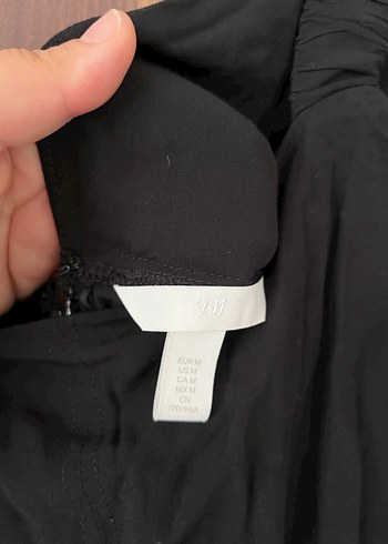 H&M Siyah Keten Uzun Kadın Tulum