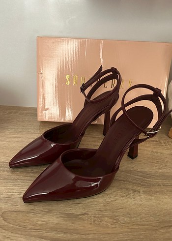 Shoeberry Bordo Stiletto Topuklu Kadın Ayakkabı