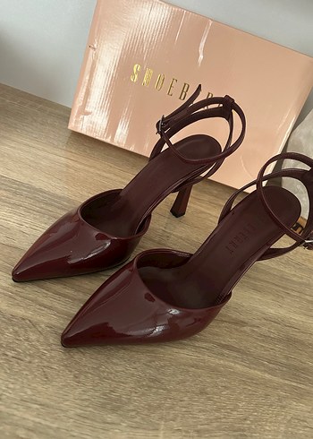 36 Beden Shoeberry Bordo Stiletto Topuklu Kadın Ayakkabı