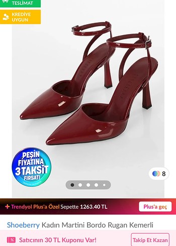 Shoeberry Bordo Rugan Stiletto Kadın Ayakkabı - Görsel 2