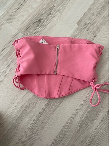 36 Beden pembe Renk TRENDYOL PEMBE CROP TOP/ BÜSTİYER