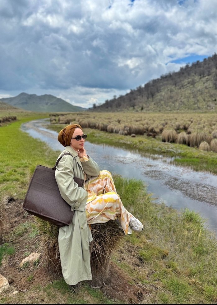 Mango  ikili takım Kadın Camel Transparan İpek Takım - Görsel 2