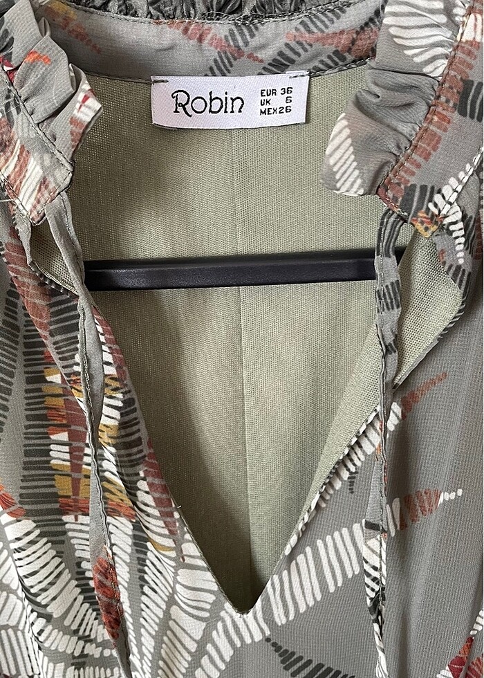 Desenli Şifon Elbise - Görsel 3