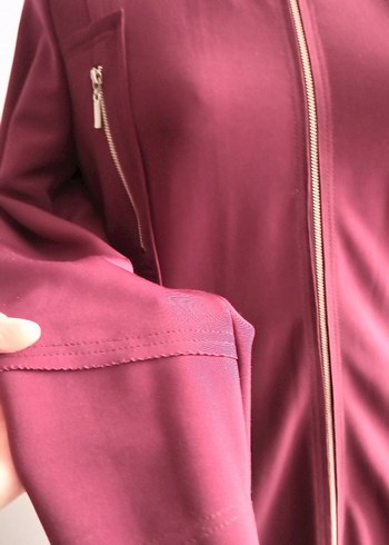 38 Beden bordo Renk Bordo Kadın Uzun Fermuarlı parduse