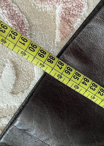 Siyah Kemerli Uzun Deri Kadın Ceket deri kap - Görsel 13