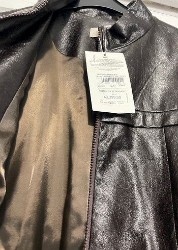 Siyah Kemerli Uzun Deri Kadın Ceket deri kap - Görsel 12