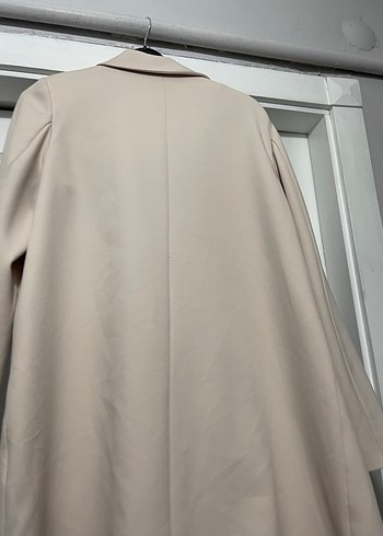 Bej Uzun Düğmeli Kadın Blazer Ceket - Görsel 7