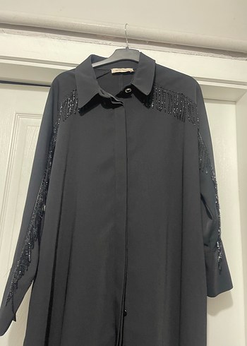 Siyah Uzun Kollu Payetli Gotik Tunik - Görsel 3