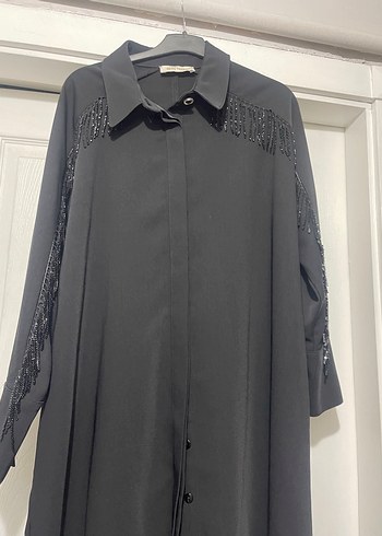 Siyah Uzun Kollu Payetli Gotik Tunik - Görsel 2