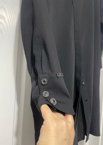 Siyah Uzun Kollu Payetli Gotik Tunik - Görsel 8