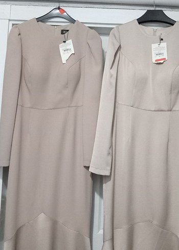 Setre Bej Uzun Kollu Kadın Elbise