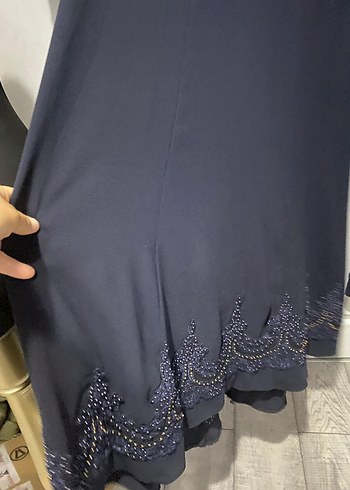 38 Beden lacivert Renk Kadın Lacivert Uzun Kollu Salaş Elbise