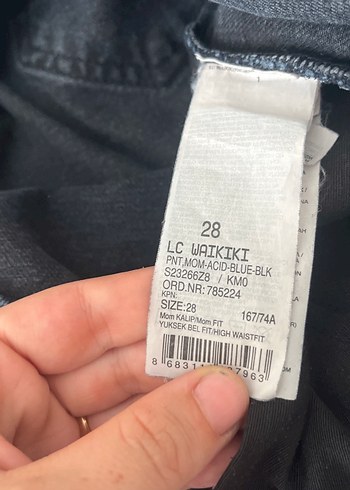 28 Beden Kadın Mavi Bol Kesim Midi Kot Pantolon