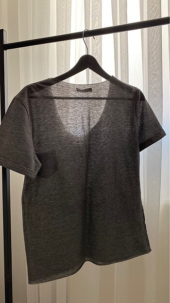 m Beden Gri Simli T-shirt
