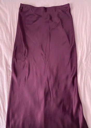 m Beden bordo Renk Zara Bordo Saten Uzun Etek