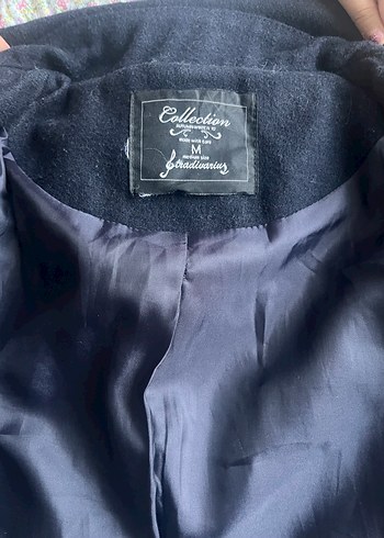 Stradivarius Düğmeli Lacivert Klasik Kaban - Görsel 3