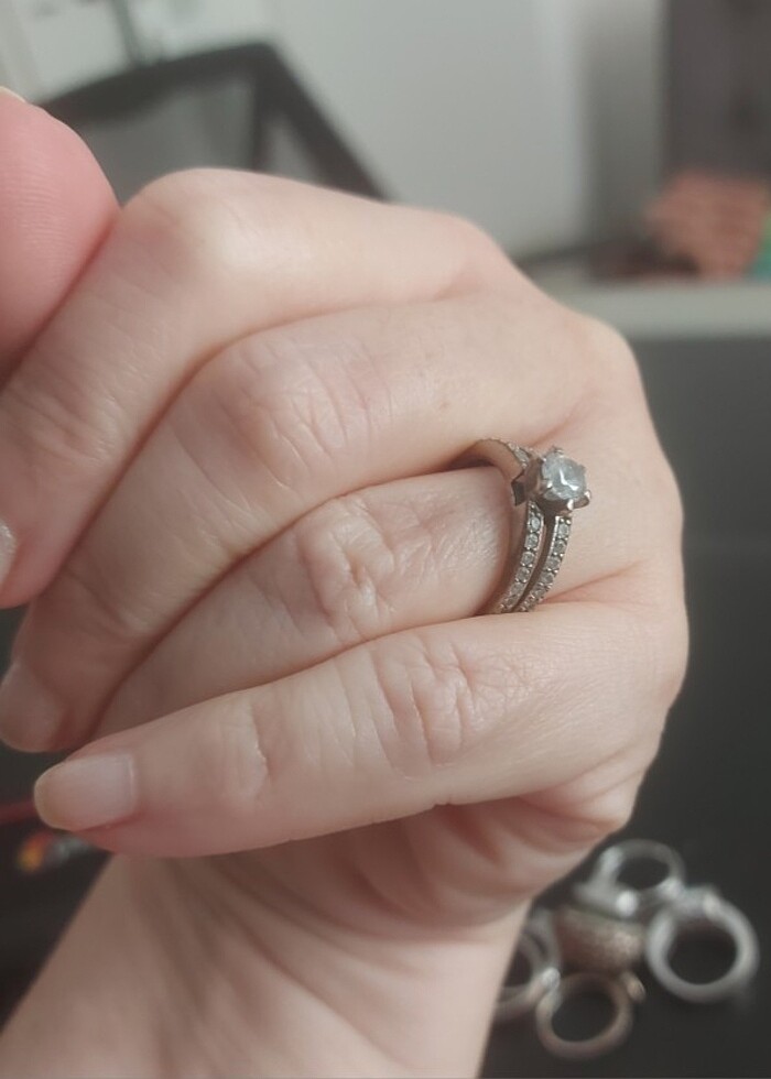 925 AYAR GÜMÜŞ TEKTAŞ YÜZÜK - Görsel 2