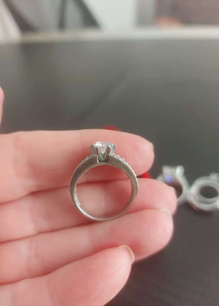 925 AYAR GÜMÜŞ TEKTAŞ YÜZÜK - Görsel 5