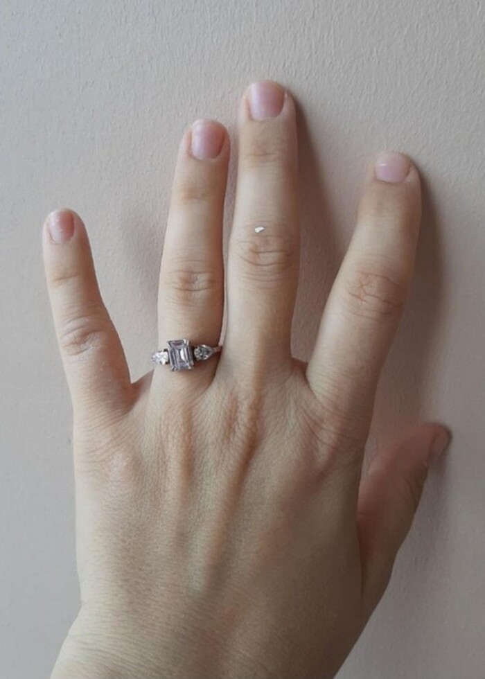 925 AYAR GÜMÜŞ BAGET YÜZÜK - Görsel 4