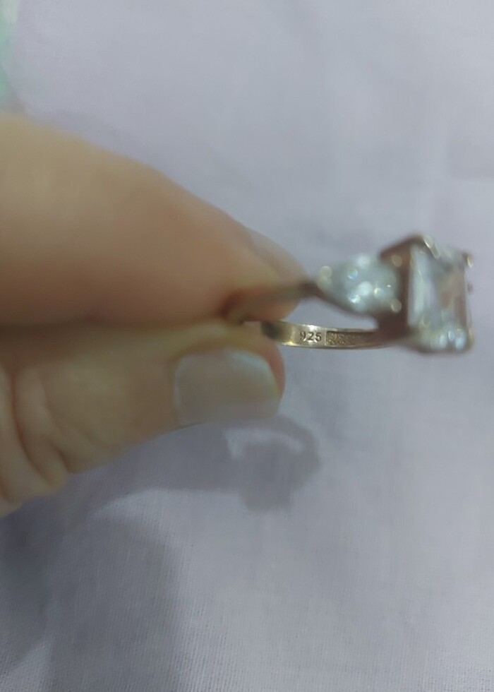 925 AYAR GÜMÜŞ BAGET YÜZÜK - Görsel 5