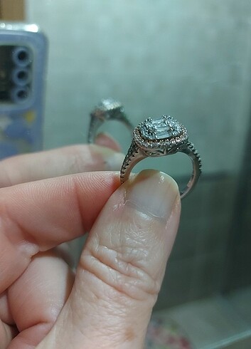 925 AYAR BAGET TAŞLI GÜMÜŞ YÜZÜK - Görsel 7