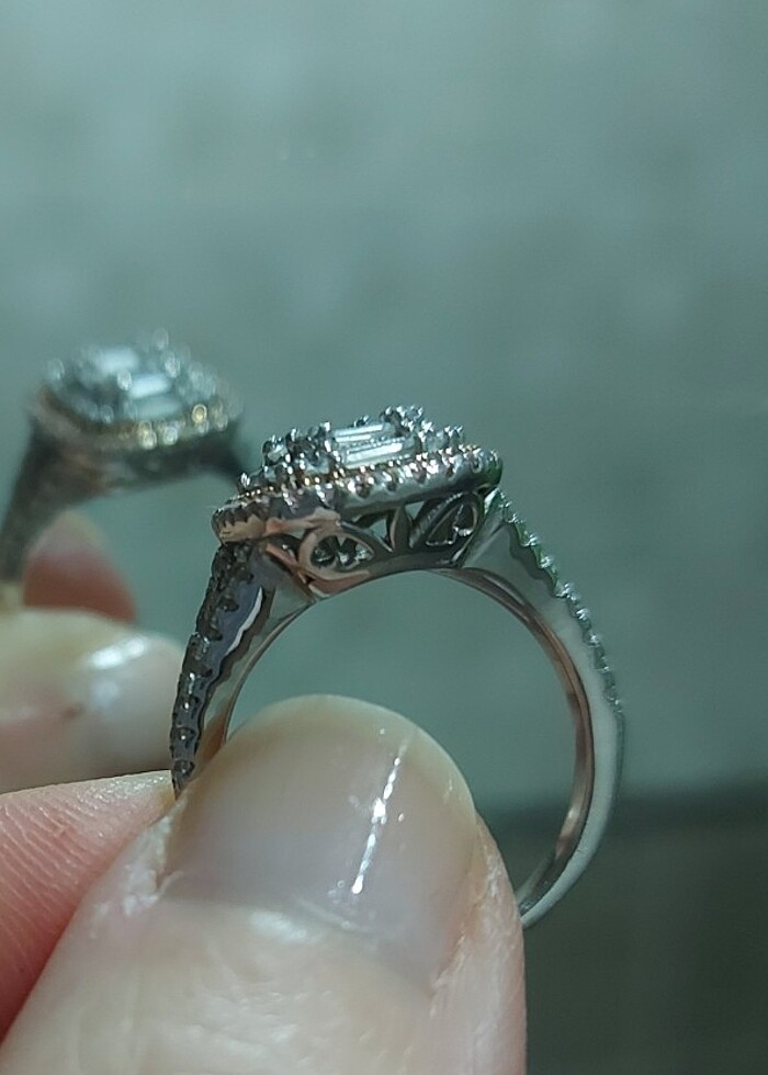 925 AYAR BAGET TAŞLI GÜMÜŞ YÜZÜK - Görsel 3